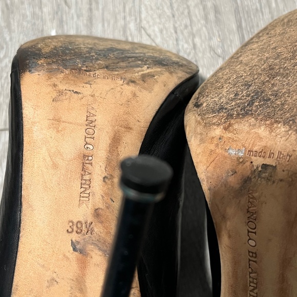 Manolo Blahnik Vella Zip-front Black Leather Bootie Slingback  sz 39.5 (8.5 US) - Picture 9 of 9